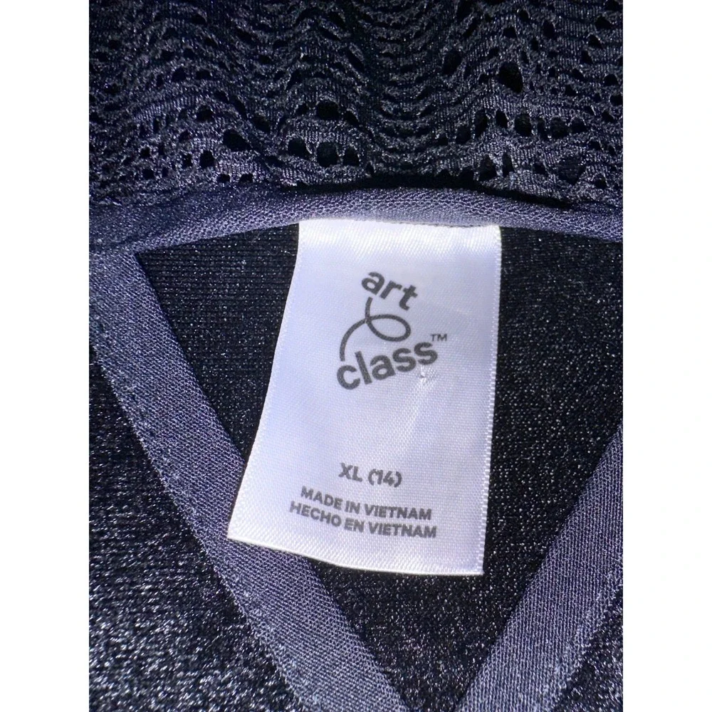 Art Class Girls XL‎ (14) Black Crochet Lace Halter Neck Swimsuit Cover Up Dress